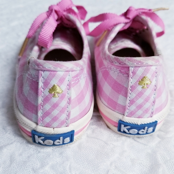 Keds x Kate Spade Champion Seasonal Pink Gingham Toddler Size 8 - Picture 2 of 7